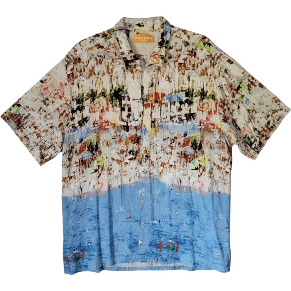 Jams World VTG Tropea Beach Shirt XXL 2XL Rayon Coastal Abstract Art Hawaii USA